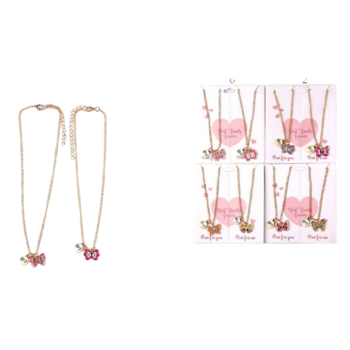 12PCS PACK BEST FRIENDS BUTTERFLY NECKLACE SET YNK-2424