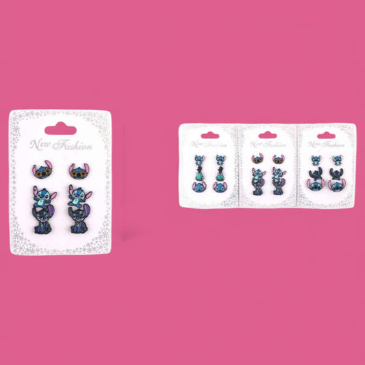 12PCS PACK BLUE GUY METAL EARRINGS MER-7042