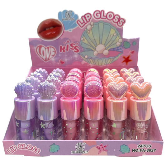 POLA AYLR SEA SHELLS & HEARTS LIP GLOSS 24 PCS DISPLAY