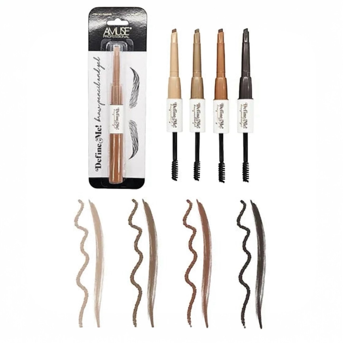 AMUSE DEFINE ME! BROW PENCIL & GEL 8 PCS PACK#57