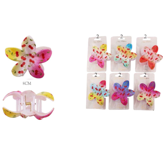 12PCS PACK 2COLOR FLOWER WITH CHERRY 1170