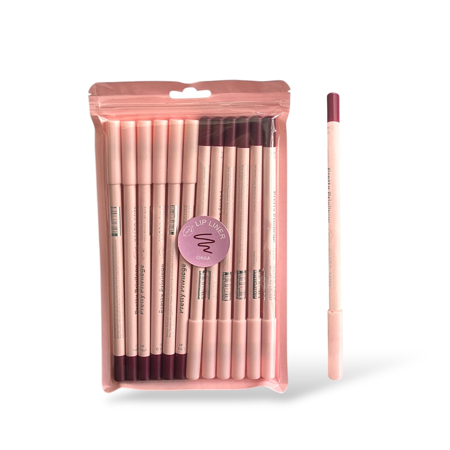 12PCS PACK PRETTY PRIVILEGE LIP LINER #11 CHULA