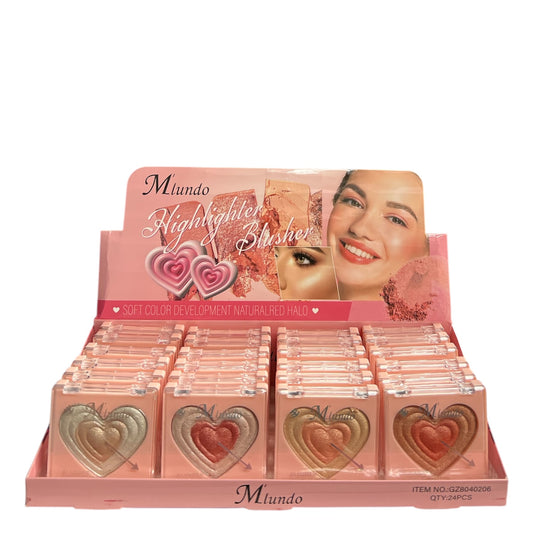 M’IUNDO HIGHLIGHTER BLUSHER 24 PCS DISPLAY