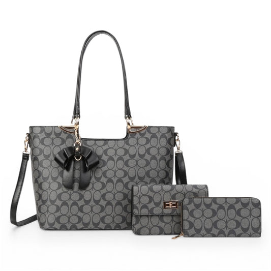 1PCS DARK C&C BIG TOTE PURSE WITH WALLET XFT-8093-SBK