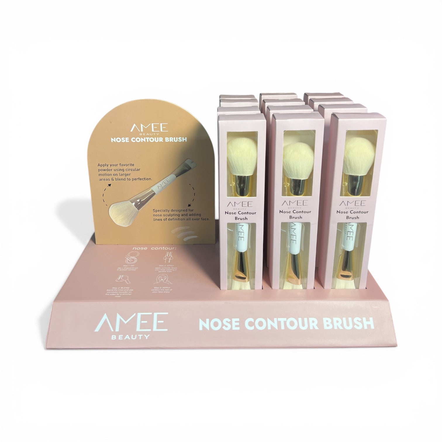 12PCS DISPLAY AMEE BEAUTY DUO POWDER + NOSE CONTOUR BRUSH – Flawless ...