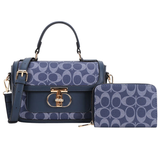 1PCS NAVY BLUE C&C PURSE  WITH WALLET XFT-9095-ANV