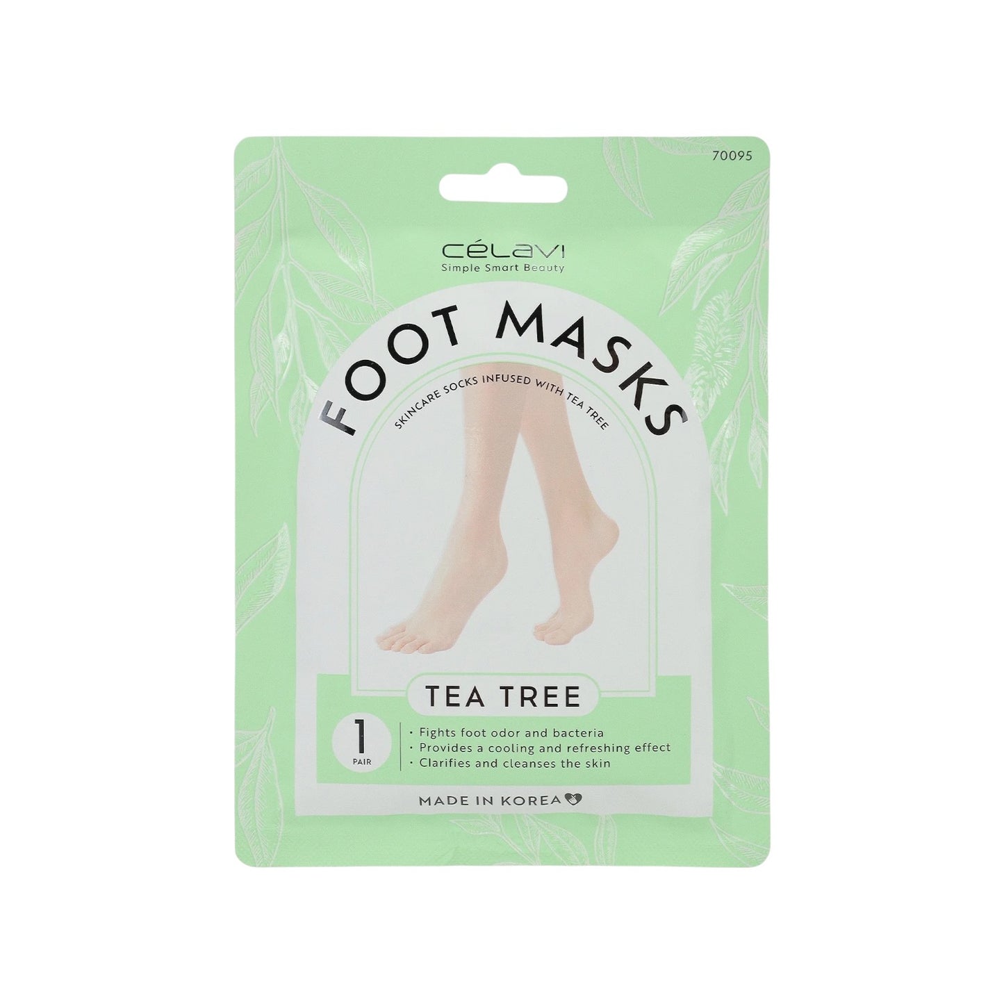 CELAVI TEA TREE FOOT MASK 6PCS PACK. #55