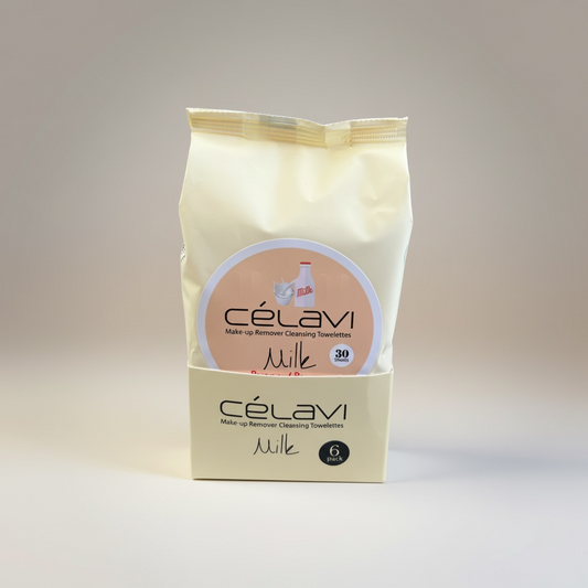 6PCS DISPLAY CELAVI MILK MAKE-UP REMOVER CLEANSING TOWELETTES MT008
