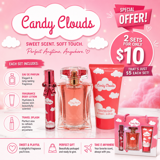 2PCS CANDY CLOUDS  PERFUME DÚO SET OLU4014