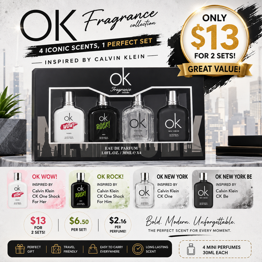 2PCS MEN K & C OK FRAGRANCE 4PCS SET 6572