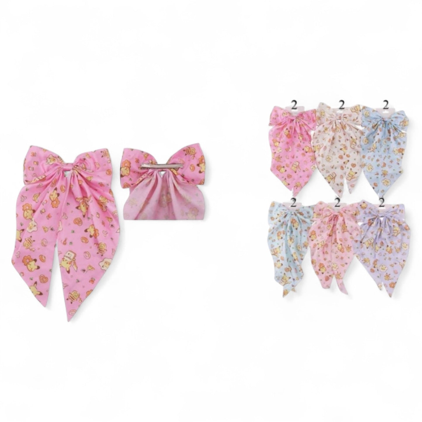 12PCS PACK YELLOW GUY JUMBO HAIR BOWS DHC-1137