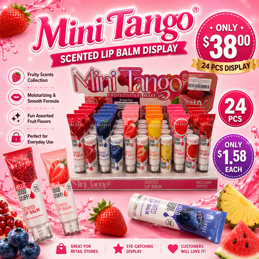 24PCS DISPLAY MINI TANGO DÚO SCENTED LIP BALM  & LIPGLOSS L348