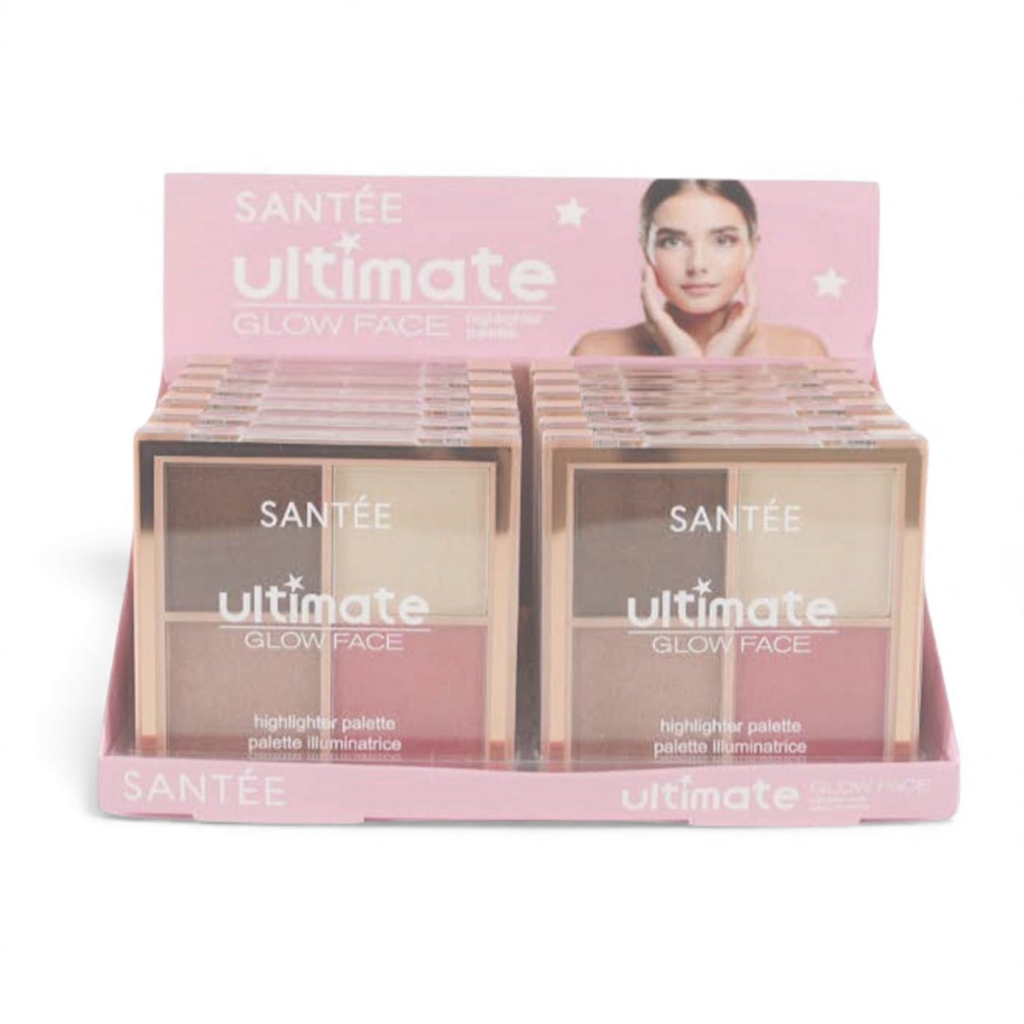 12PCS SANTEE ULTIMATE GLOW FACE HIGHLIGHTER PALETTE HIL460