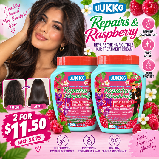 2PCS UUKKG REPAIR RASPBERRY CONTROL HAIR TREATMENT CREAM UU4091