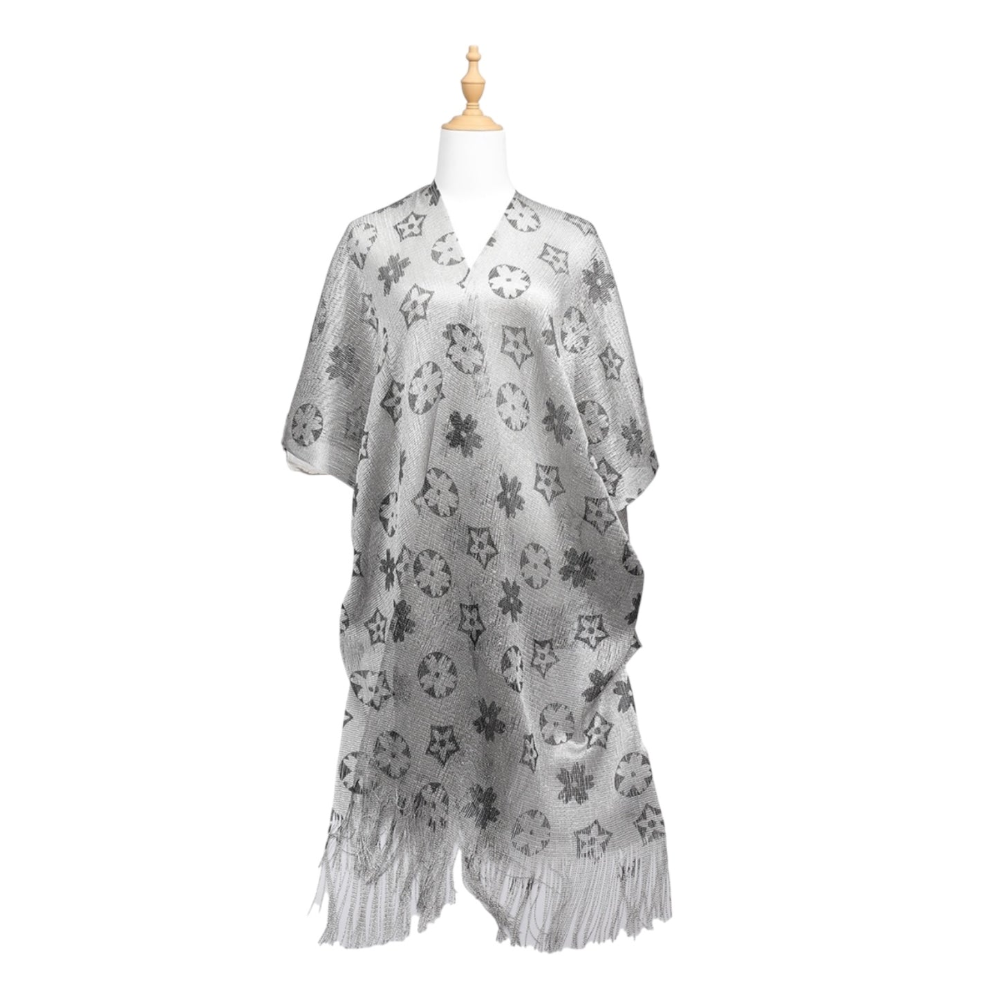 STARS & CIRCLES GREY SUMMER THROW ON SHALL