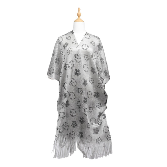 STARS & CIRCLES GREY SUMMER THROW ON SHALL