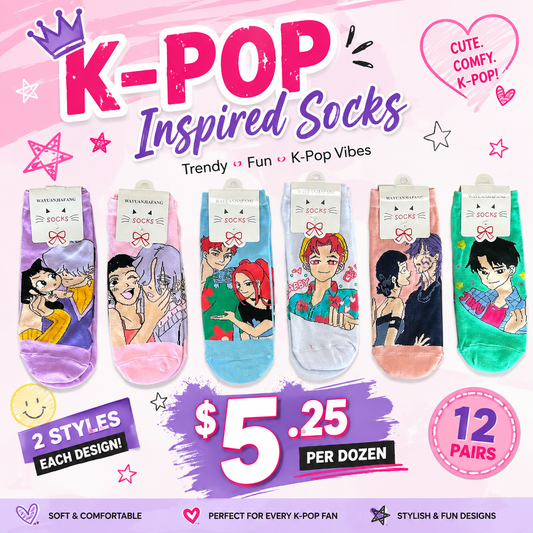 12PCS PACK K POP AND FRIENDS SOCKS KP-2