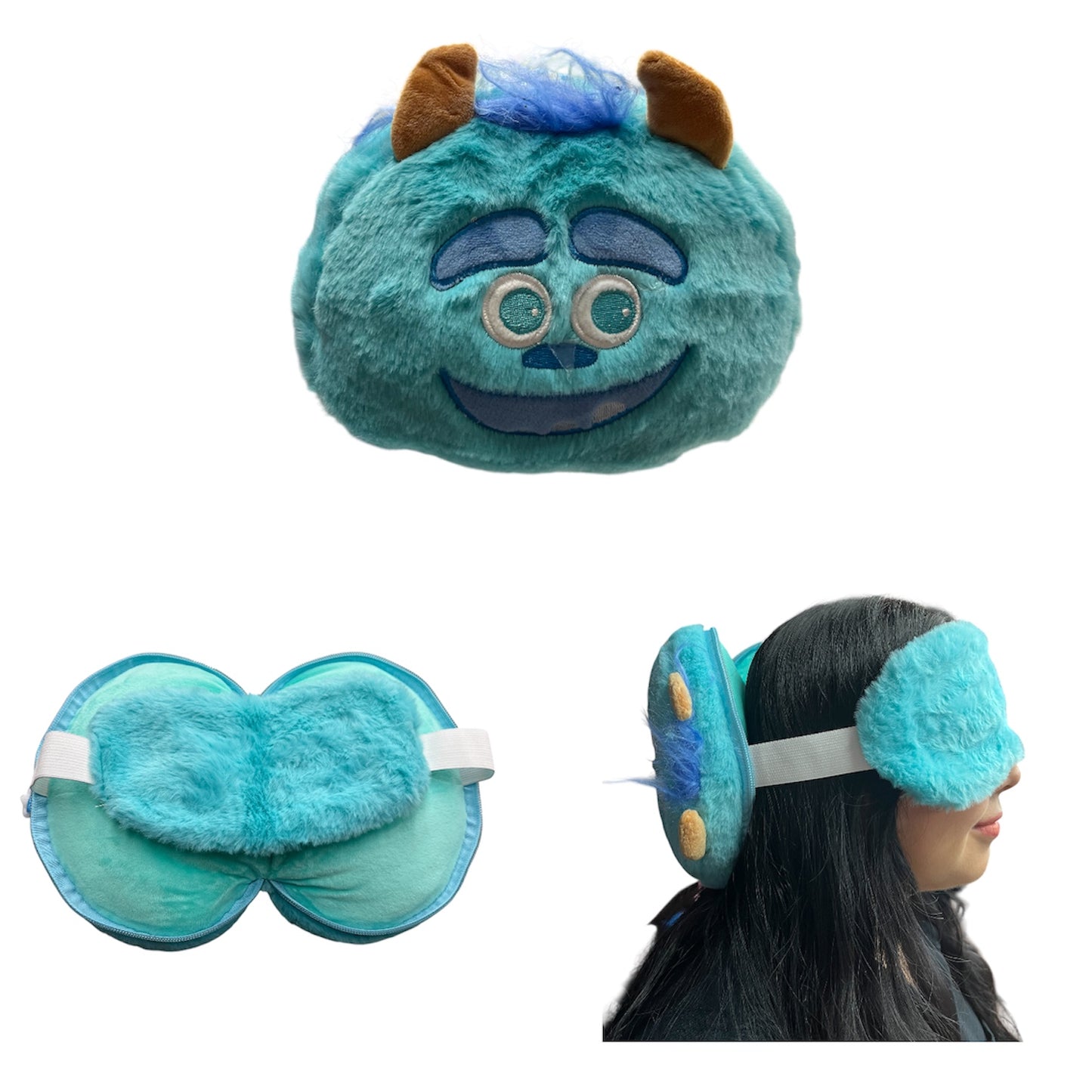 AQUA BIG MONSTER 2 IN 1 EYE COVER & NECK PILLOW