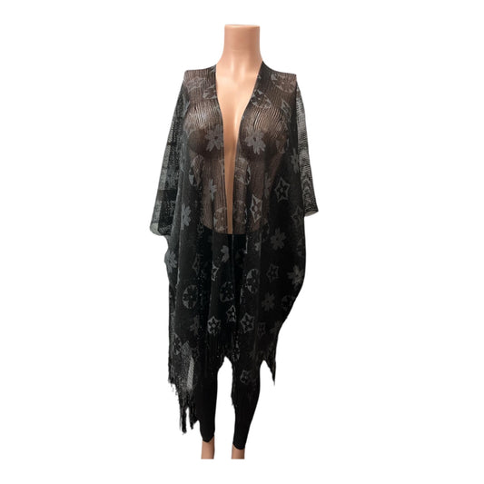 BLACK CIRCLE & STARS SUMMER THROW ON SHALL