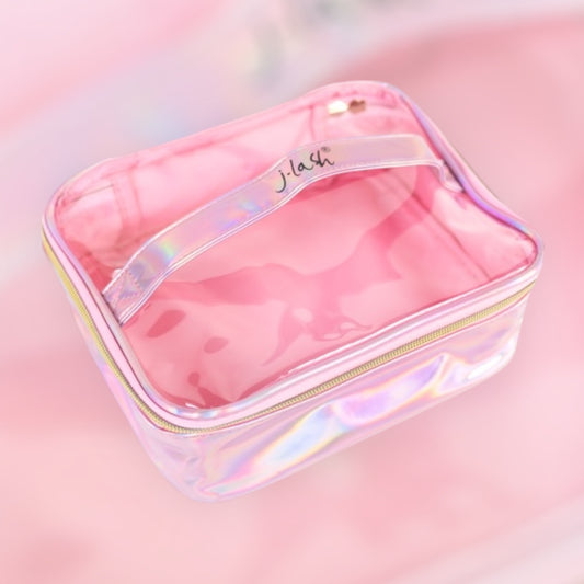 2PCS JLASH HOLOGRAPHIC PINK MAKE UP BAG MB61
