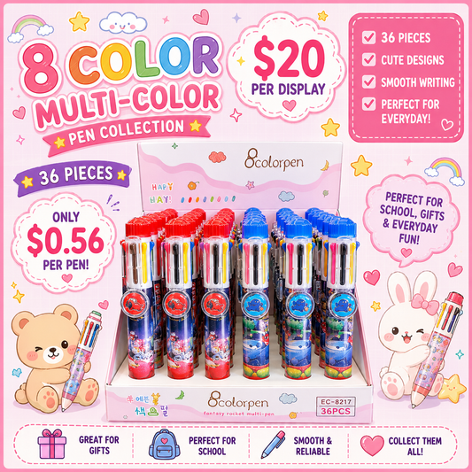36PCS DISPLAY CARS MULTICOLOR PEN EQ-8917