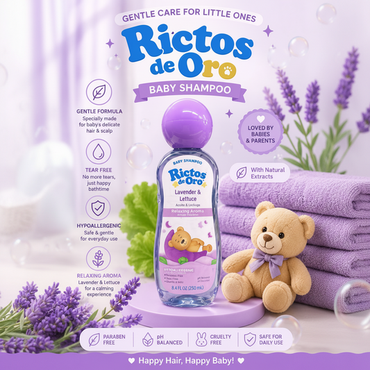 3PCS RICITOS DE ORO LAVENDER AND LETTUCE BABY SHAMPOO 8464