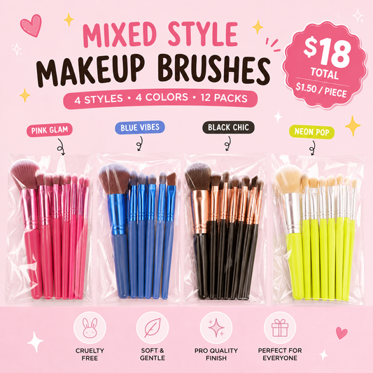 12SETS OF MAKE UP BRUSHES MIX COLORS