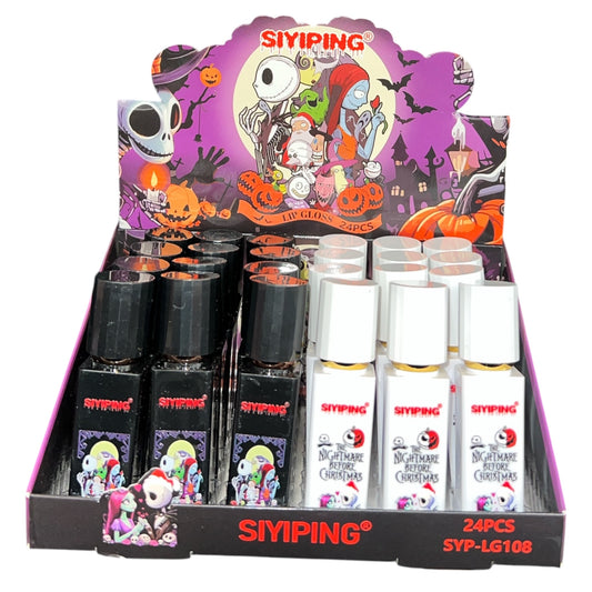 24PCS DISPLAY SIYIPING THE NIGHTMARE BEFORE CHRISTMAS LIP GLOSS SYP-LG108