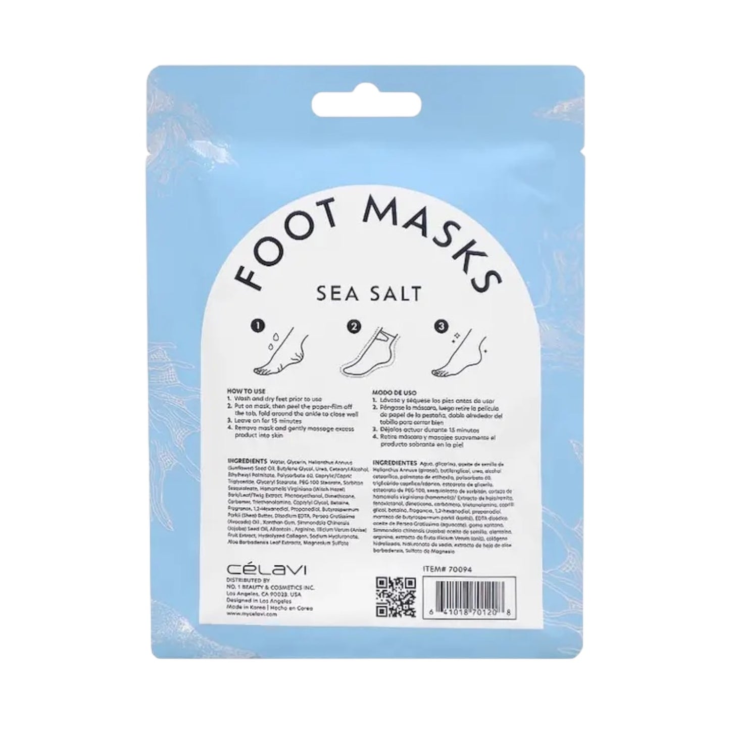 CELAVI SEA SALT FOOT MASK 6PCS PSCK.   #56