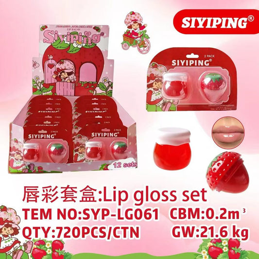12PCS DISPLAY SIYIPING STRAWBERRY LIP SET SYP-LG061