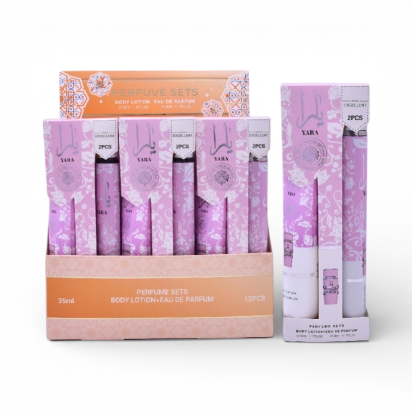 12PCS DISPLAY PINK PERFUME & BODY LOTION SET T35-4