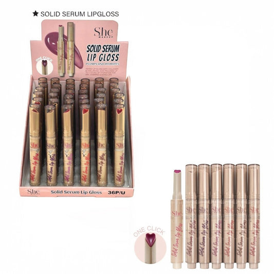 S.HE MAKE UP SOLID SERUM LIP GLOSS 36PCS DISPLAY