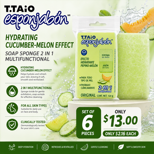 6PCS T.TAIO ESPONJABON CUCUMBER / MELON PEPINO 5885
