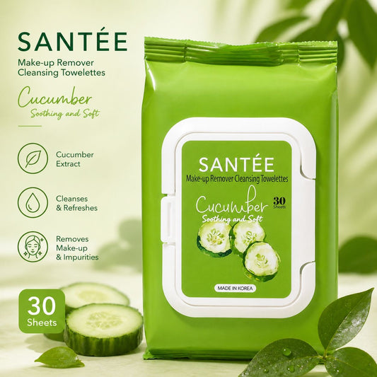 6PCS CUCUMBER SANTEE MAKE-UP REMOVER TOWELETTES ST005