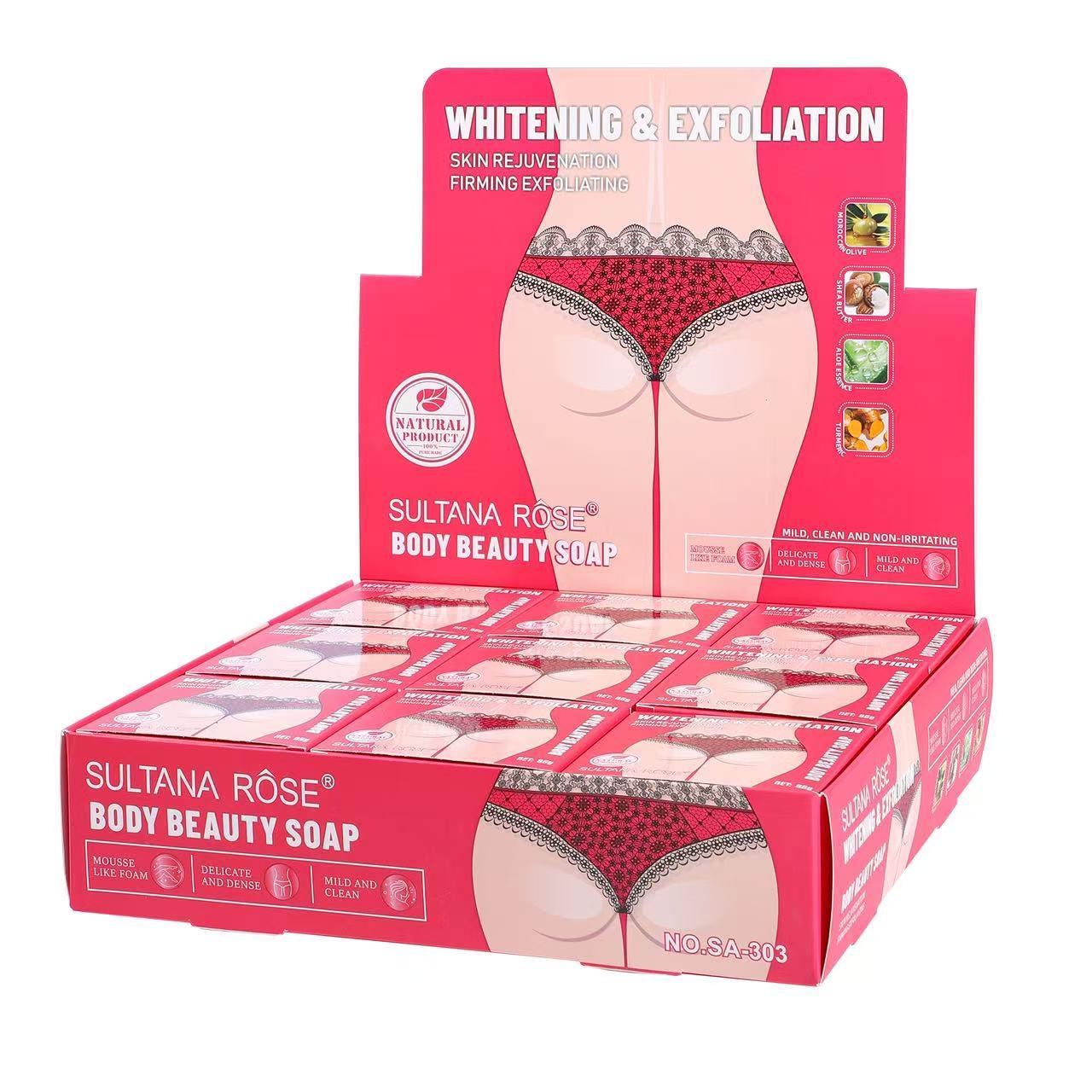 18PCS DISPLAY SULTANA ROSE BODY BEAUTY SOAP SA-303