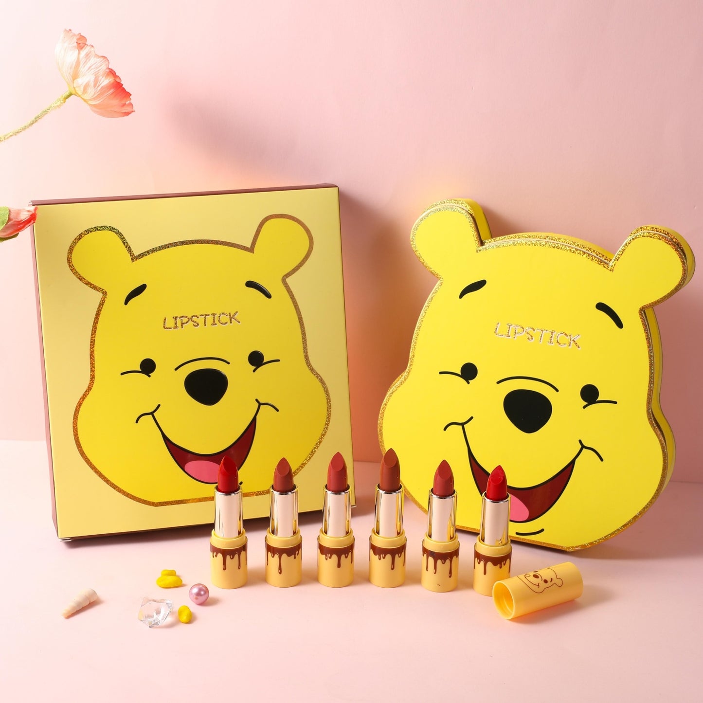 4PCS YELLOW BEAR MATTE LIPSTICK SET 32072