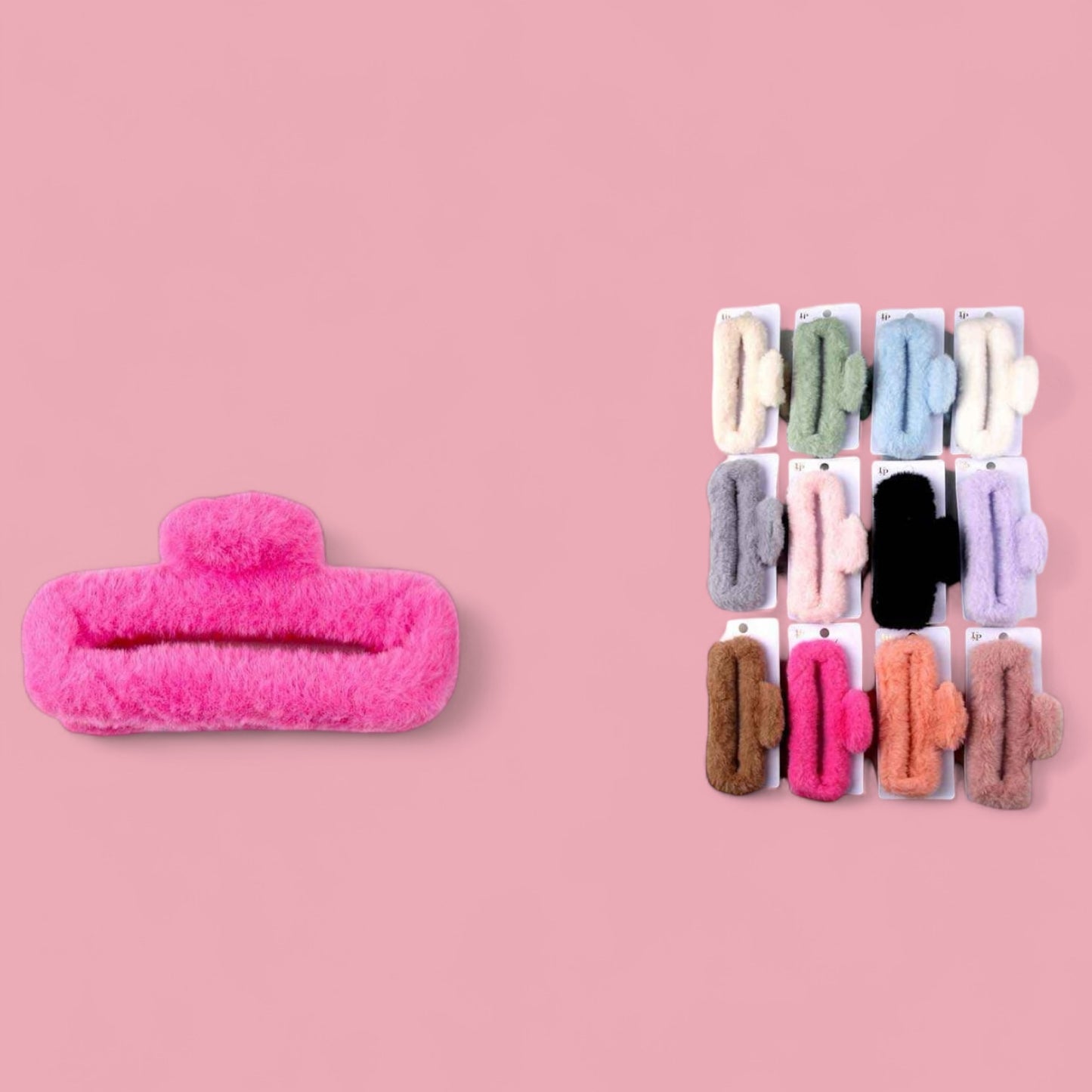 12PCS FUZZY COLORFUL HAIR CLIPS YCP-3770