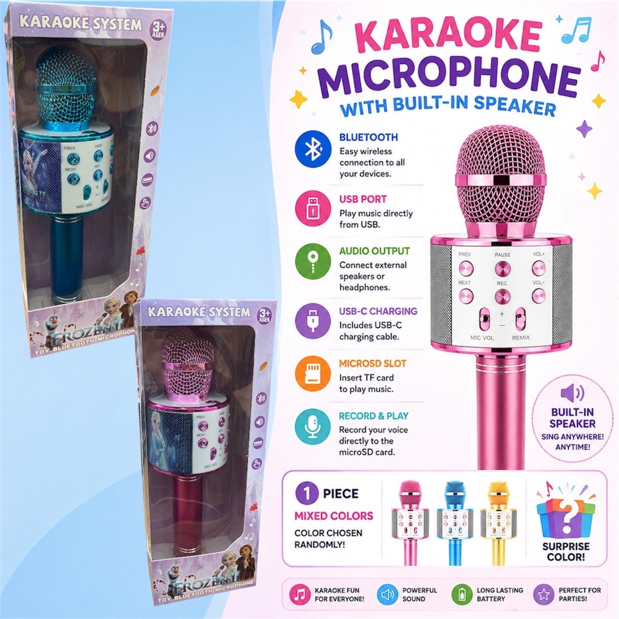 1PCS ICE SISTERS KARAOKE BLUETOOTH MICROPHONE 188-NK8