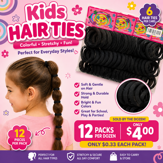 12PCS PACK MINI DARK HAIR TIES HTBC