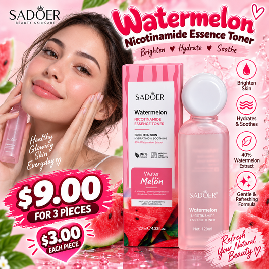 3PCS SADOER WATERMELON NICOTINMIDE ESSENCE TONER SD3337