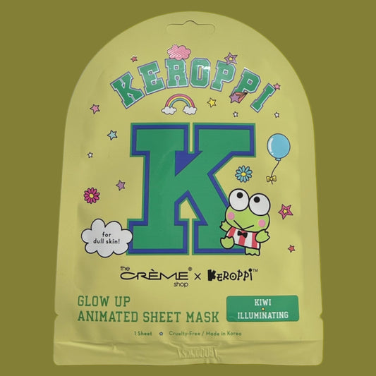 THE CREME SHOP X KEROPPI GLOW UP ANIMATED SHEET MASK KIWI ILLUMINATING 6 PCS PACK