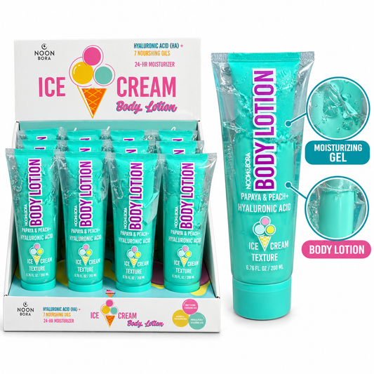 Loción corporal Noon Bora Ice Cream de papaya dulce y melocotón + ácido hialurónico