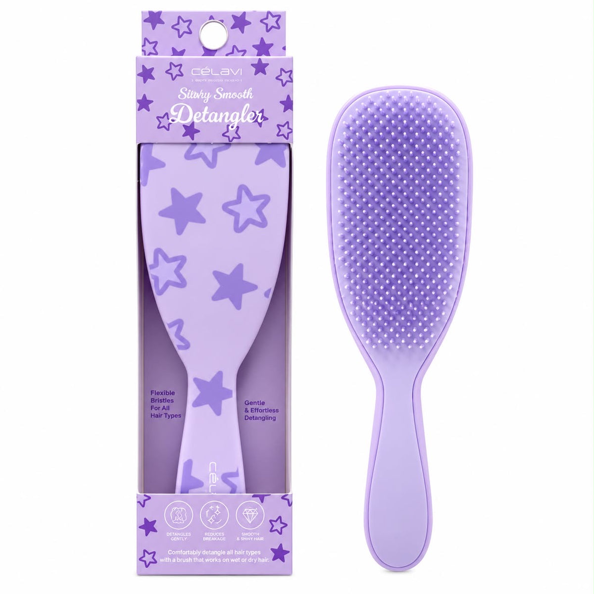Celavi Starry Smooth Purple Hair Brush