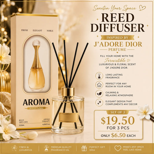 3PCS SET REED DIFFUSER INSPO BY J’DORE D I O R 0014