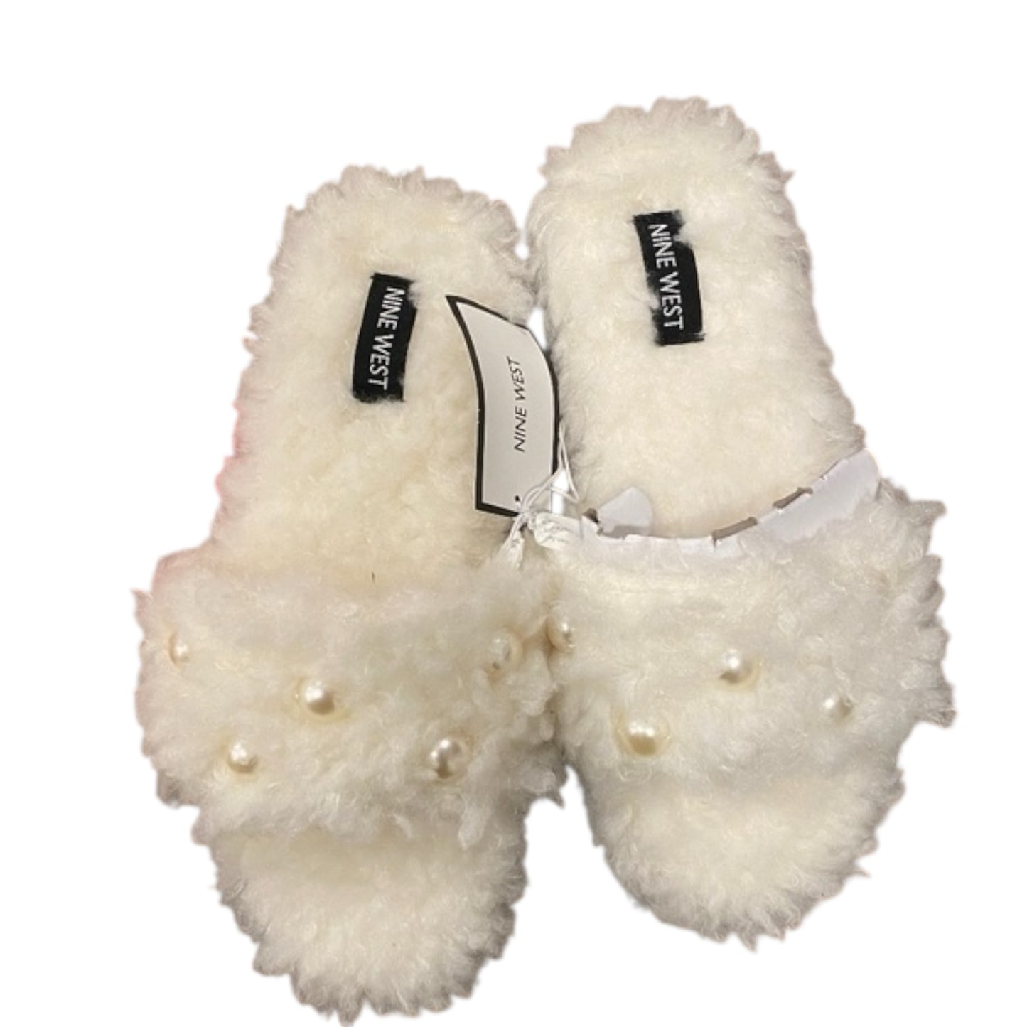 12PCS NINE  WEST FLUFFY SLIPPER WITH PEARLS