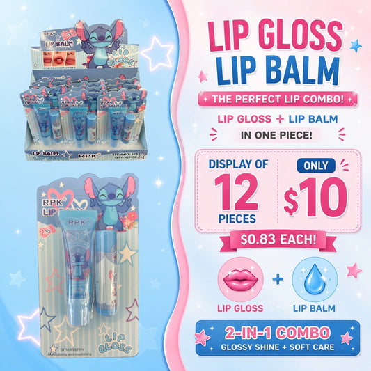 12PCS RPK LIP-BALM & LIP-GLOS BLUE GUY 1753