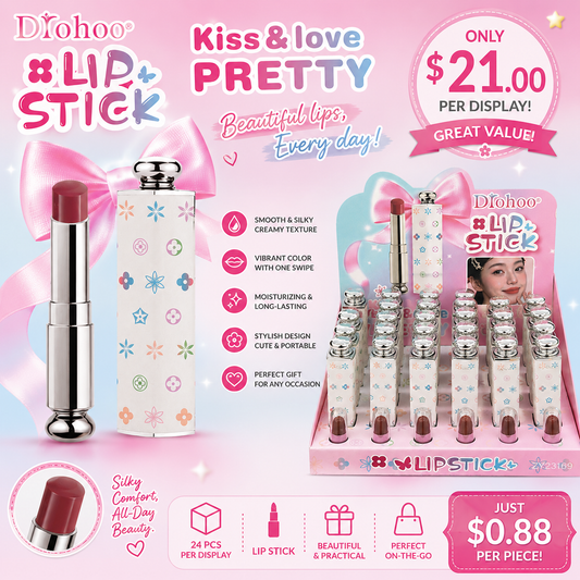 24PCS DISPLAY DROHOO KISS & LOVE PRETTY LIPSTICK ZY23169