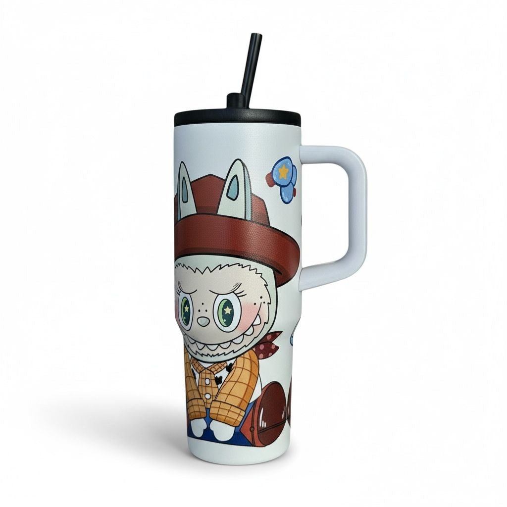 2PCS WHITE MONSTER FUN + MIRROR SURFACE HOT WATER BOTTLE 7548