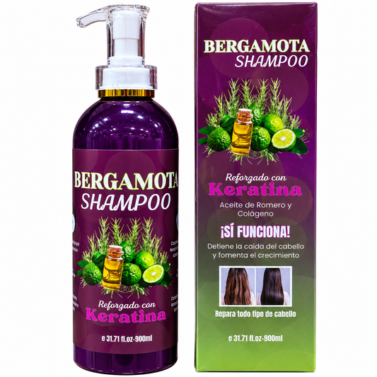 Champú de bergamota reforzado con queratina, aceite de romero y colágeno