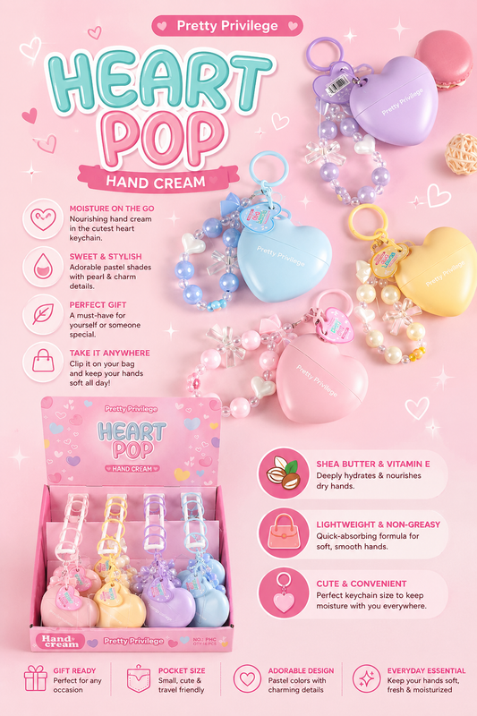 16PCS DISPLAY PRETTY PRIVILEGE HEART POP HAND CREAM PHC